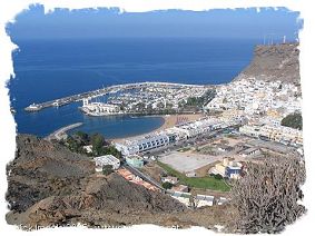 Birds-eye view of Puerto Mogan