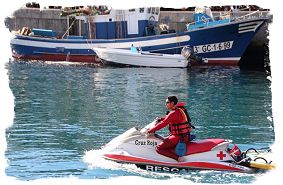 Red Cross rescue jet ski